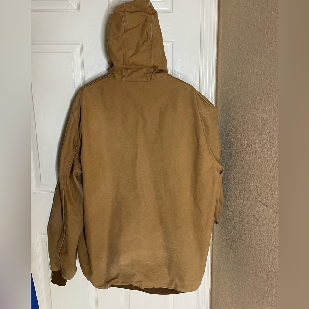 Carhartt Active Jacket Y2K Mesh Lined Full-Zip Hooded Coat, Brown Tan, Mens XL   - Picture 2 of 14